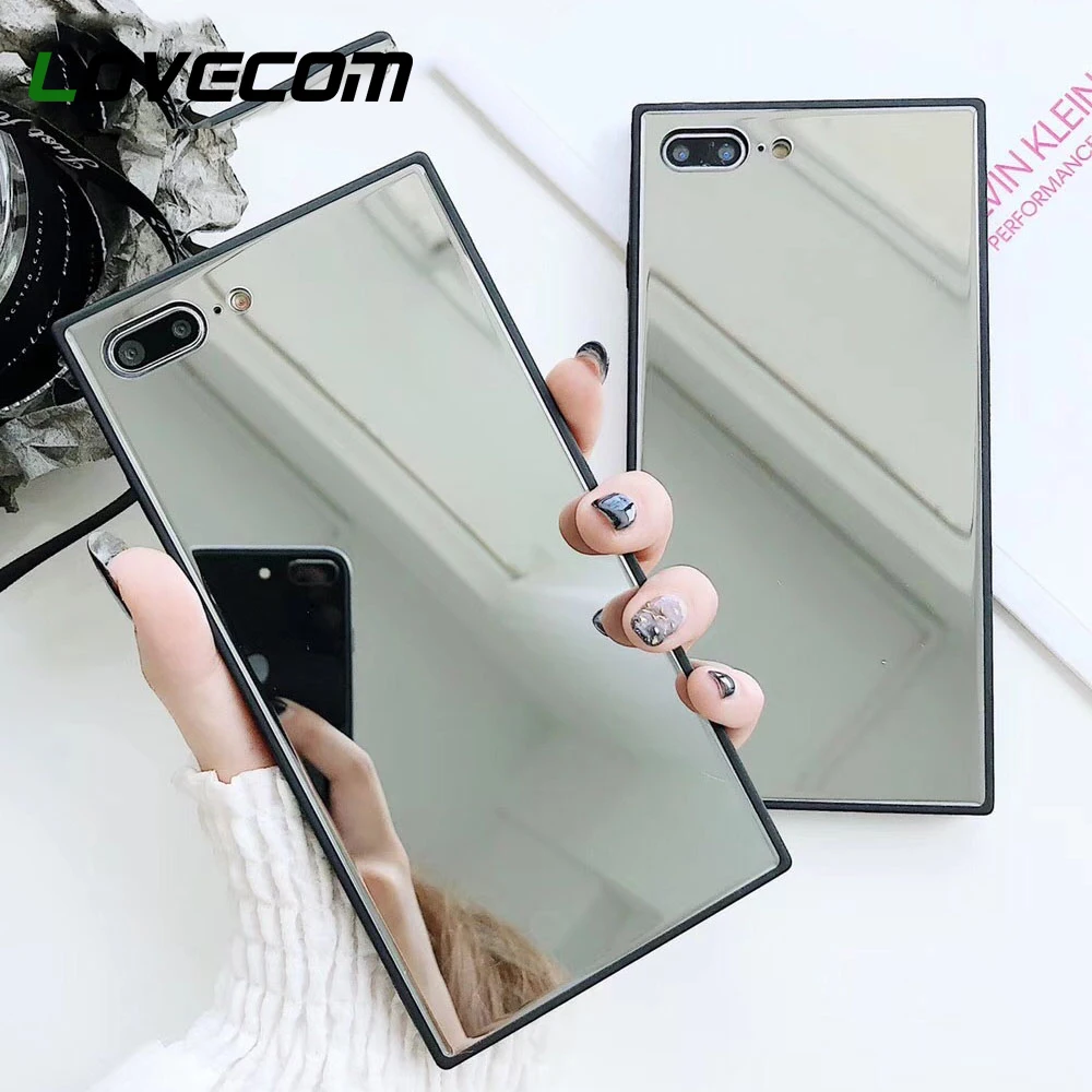 Зеркальный квадратный чехол для телефона с девушкой макияжа iPhone 12 Mini 11 Pro Max XR XS 7 8