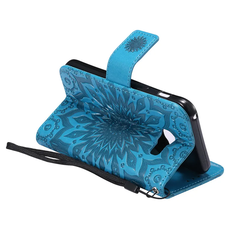 Роскошный кожаный чехол с откидной крышкой и 3d изображением подсолнуха