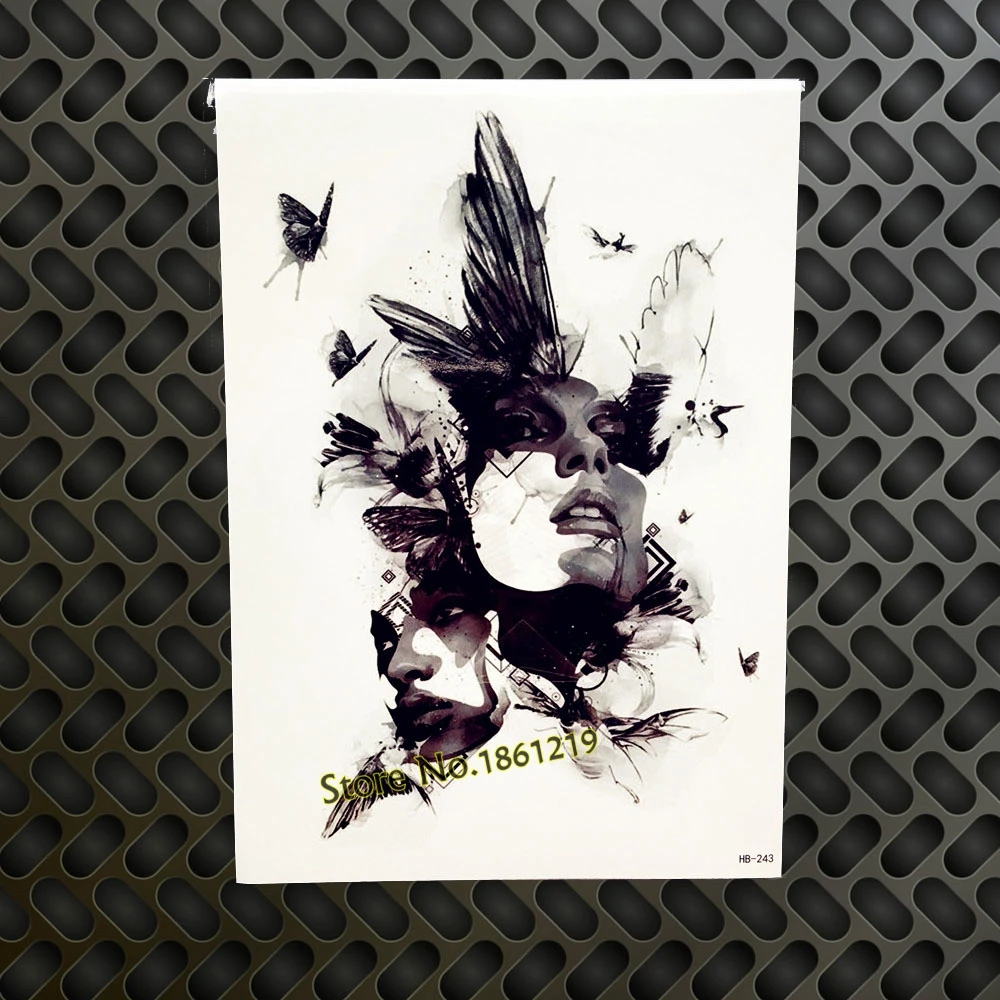 Синий рододендроны Временные татуировки Для женщин Хна тату паста 21x15 см стены