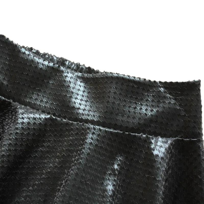 Осенняя Новинка Женская плиссированная мини-юбка из искусственной кожи с