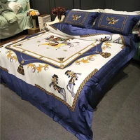 100 cotton high quality home textile printed 4pcs bedding set adult tribute silk high level duvet cover set