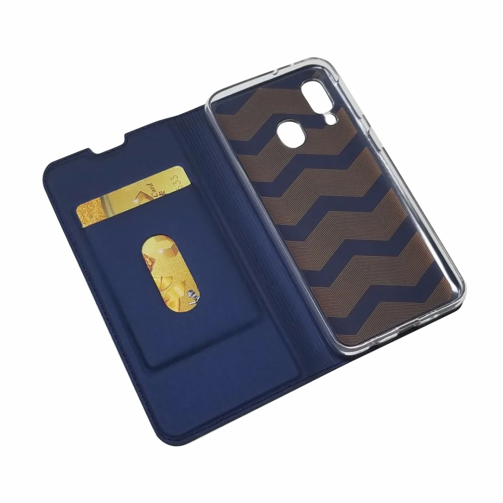 Для samsung Galaxy A10 A40 случае Роскошные из искусственной кожи Флип Стенд бумажник на