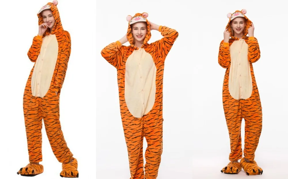 Унисекс пижамы с животными для взрослых Onesie Fire Dragon Bear ободок с ушками кошки, тигра коровы фланелевые Мультяшные милые теплые зимние пижамы для косплея