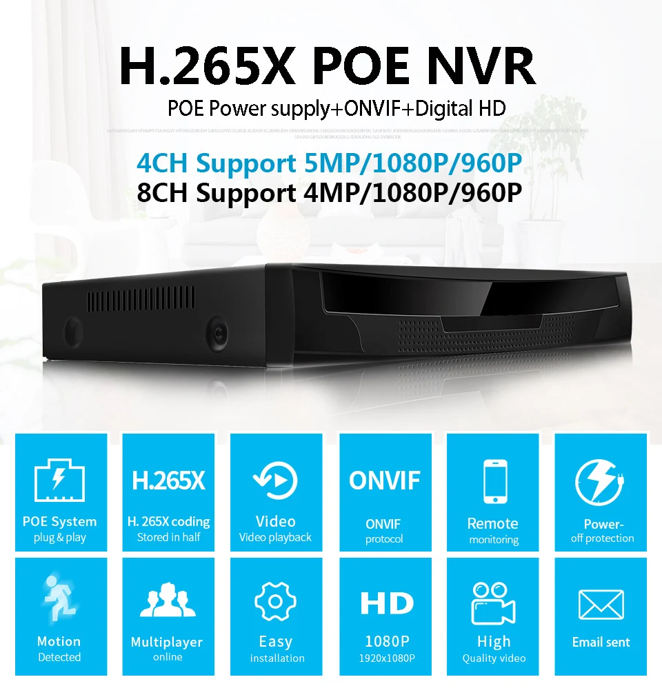 LOOSAFE сеть POE видео Запись CCTV система Комплект XMEYE 48 В 8ch 1080P для POE камеры домашней безопасности ONVIF P2P