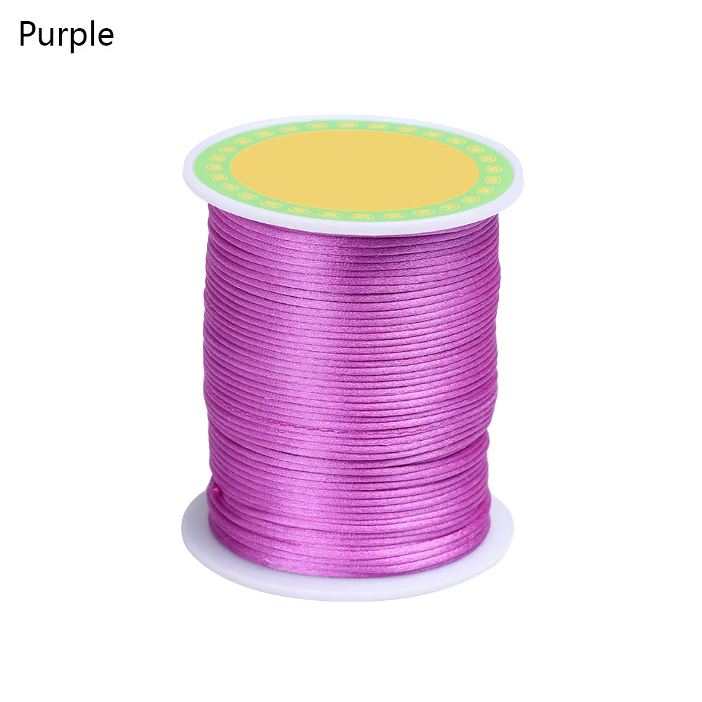 purple Красочные 80 метров атласная шелковая веревка нейлоновый шнур для детских прорезывателей Аксессуары Для Прорезывания Зубов Ожерелье трещотка шнур DIY инструмент 1,5 мм - Цвет: purple