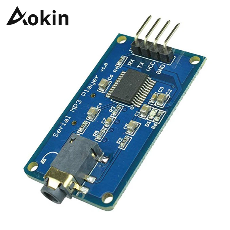 Aokin YX5300 UART TTL модуль последовательного MP3 музыкального плеера с поддержкой MP3/WAV Micro