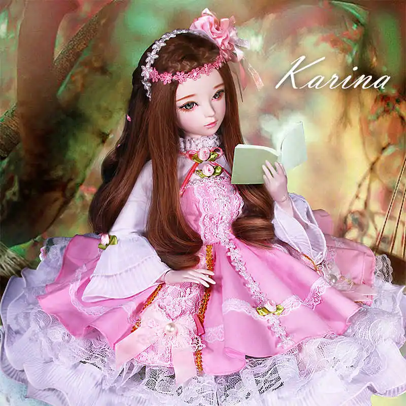 Розовый 1/3 BJD кукла 56 см Женская пластиковая шарнирная Подвижная кукла включает в себя куклу, одежду и обувь - Цвет: Розовый