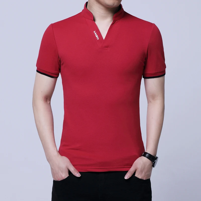 Men's summer T-shirt embroidered letters t-shirt pure color short sleeves tops | Мужская одежда