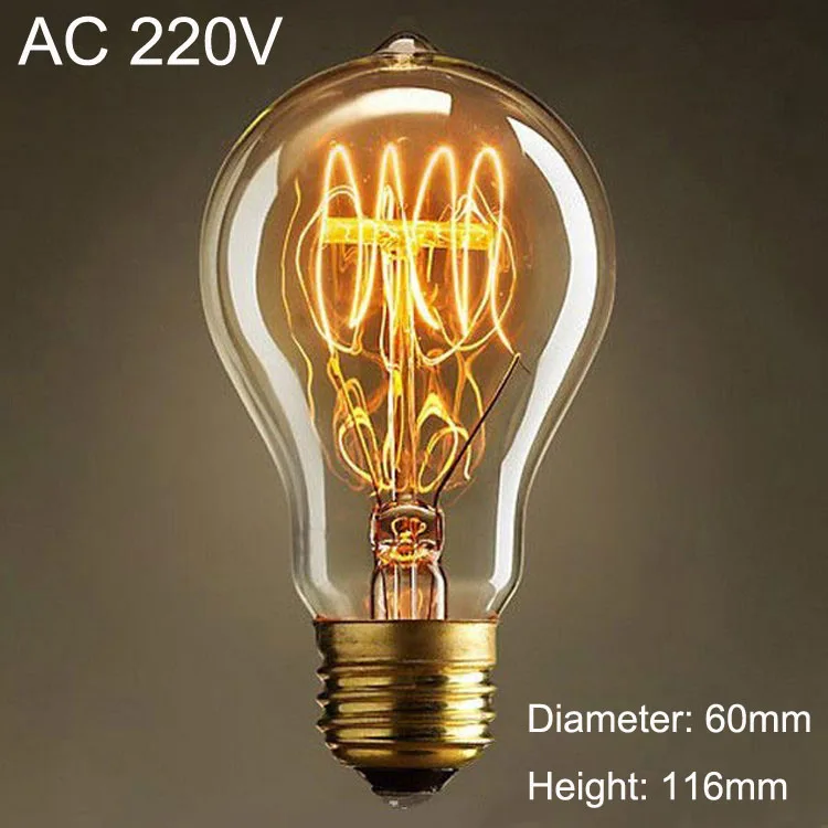 A19 Винтаж Эдисон лампы AC 220V E27 накаливания Ретро светильник лампы для Гостиная Спальня столовая домашний декор - Цвет: A19