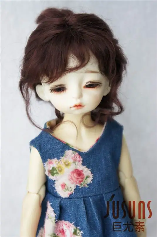JD160 1/6 1/4 1/3 модные парики из мохера для кукол мягкий парик BJD Размер 6-7 дюймов 7-8 дюймов 8-9 дюймов, классика аксессуары для кукол - Цвет: 6-7inchCoffeeBlackM7