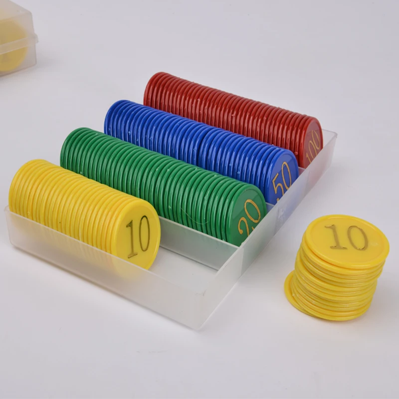 Набор чипов и коробок для хранения 160 шт. с золотым номером настольных игр высокое