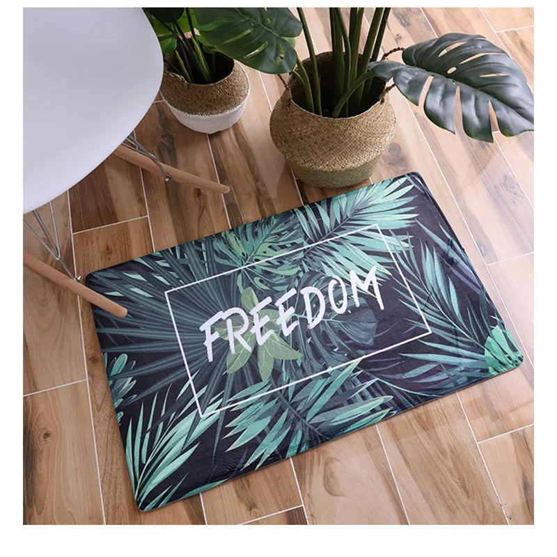 

Tropical Plants Floor Mats Printed Bathroom Kitchen Pets Doormats Flamingos banana Leaves Floor Mat for Living Room Anti-Slip