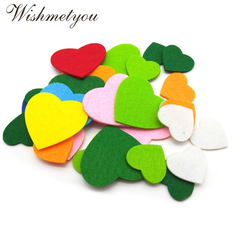 WISHMETYOU 30 шт. красочные нетканые Любовь Сердце фетр швейная одежда ручной работы Свадебный Декор для дома комнаты Скрапбукинг Войлок ремесло фетр