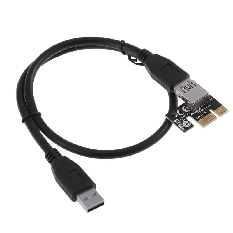 PCIE PCI E Экспресс 1x до 16x Райзер карта адаптер 4Pin USB 3 0 Удлинительный кабель