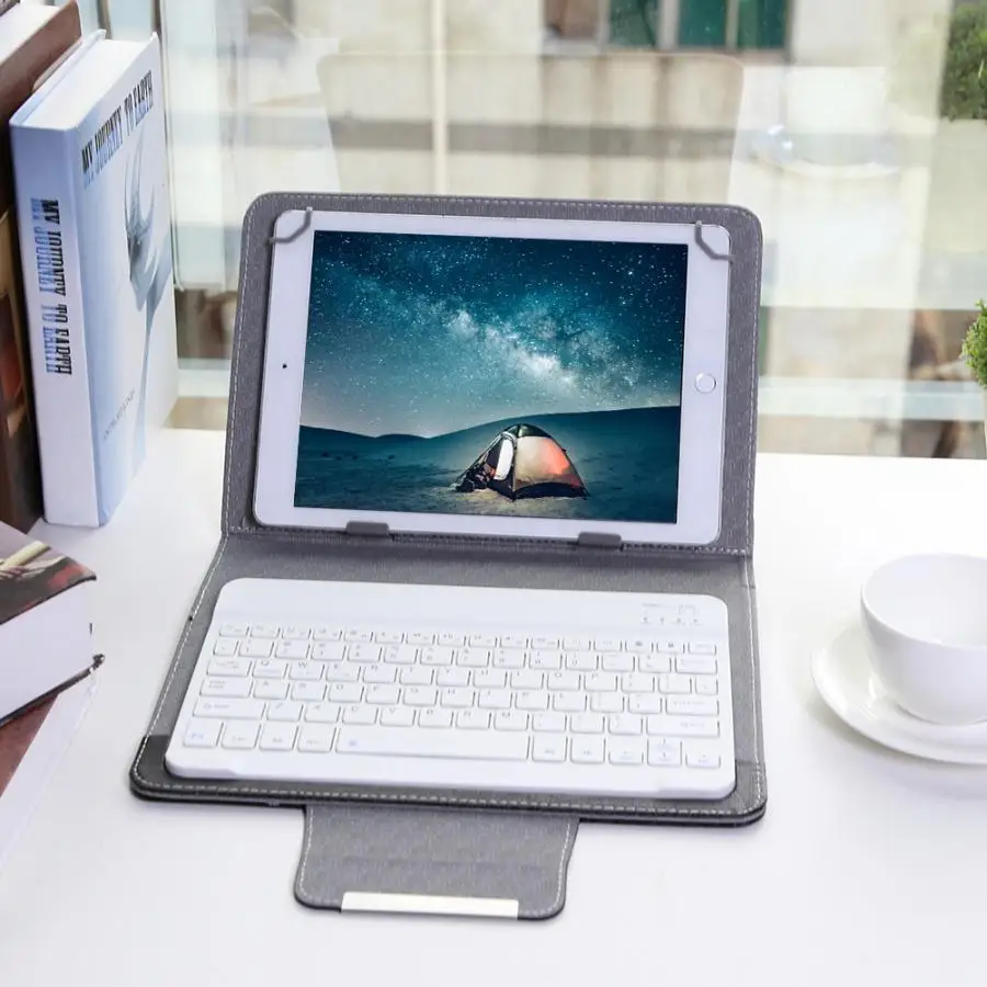 10 ''планшет ноутбук универсальный PU защитный чехол+ Bluetooth клавиатура для Android/IOS/WIN Клавиатура Мышь комбо