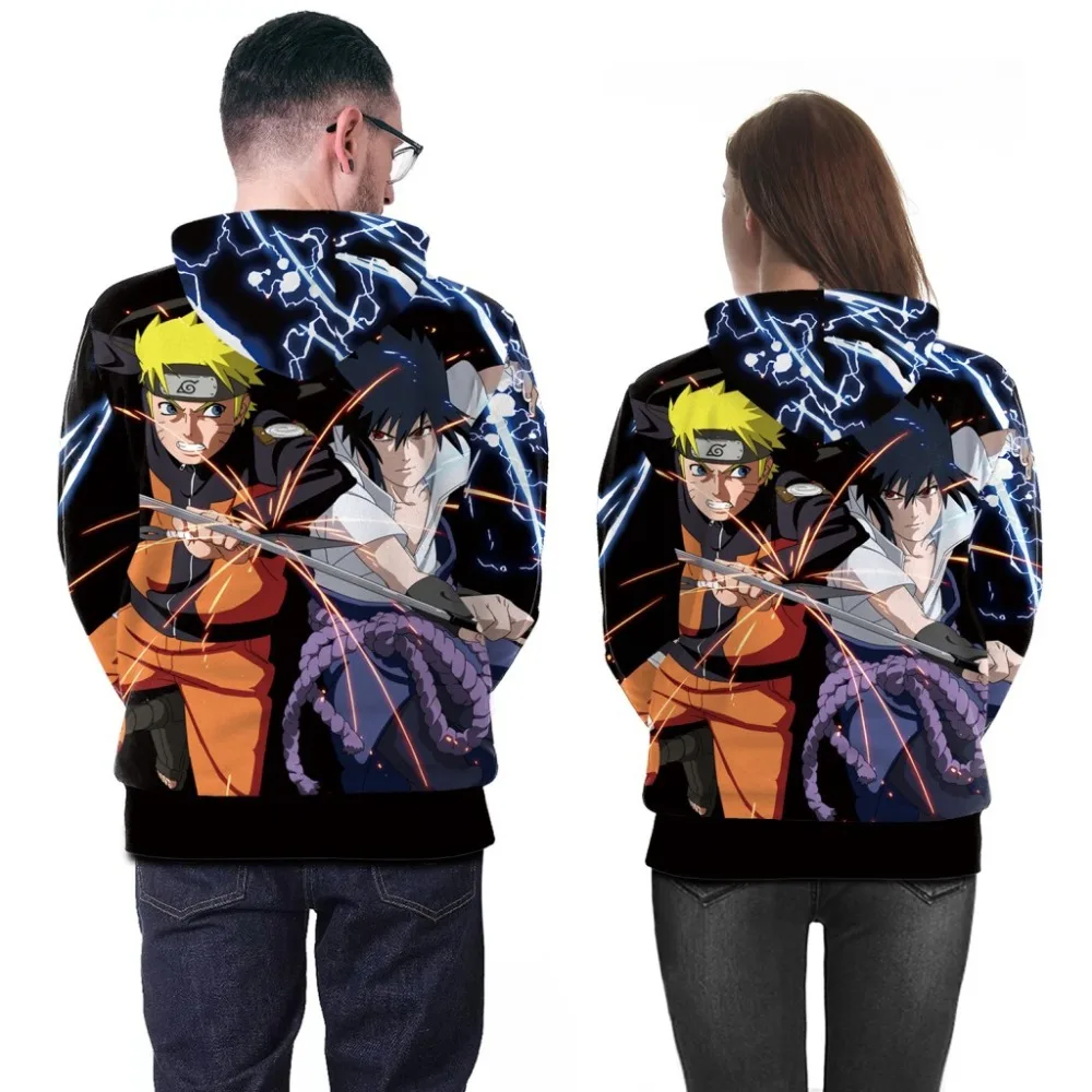 Autumn winter new anime character Naruto Sasuke 3D printing digital hooded sweater costume cosplay Uni | Тематическая одежда и