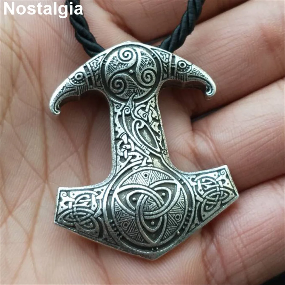Ностальгия Тор молот Ворон амулет Triskele Triskelion символ Троицы большой кулон