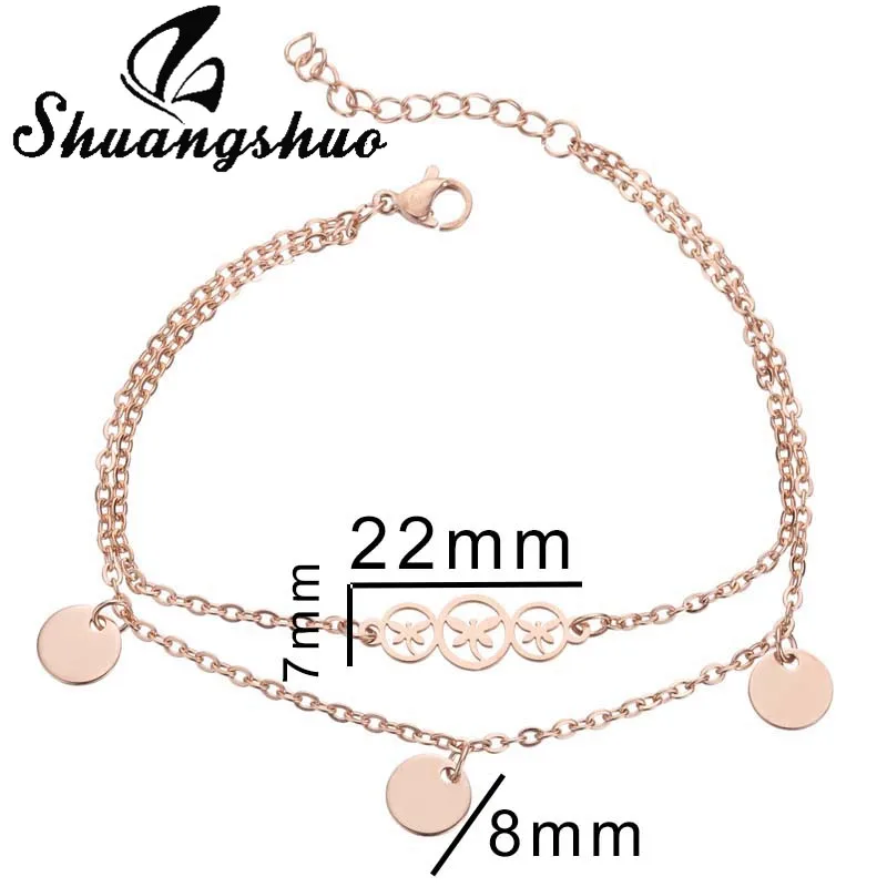 Bracelet SL250 Shuangshuo браслеты с сердечками из нержавеющей стали для пары Moon Star золотая цепочка ювелирный браслет женские свадебные подарки pulsera - Окраска металла: Bracelet SL250