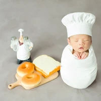 baby photography props little chef hat white stretch wrap little cook creative props newborn photography accessories