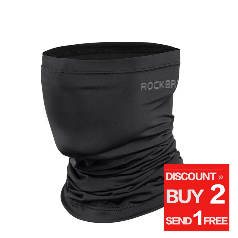 Black 3 pieces ROCKBROS походные шарфы Бандана Мужская впитывающая пот дышащая походный шарф для шеи Теплая Беговая велосипедная тактическая Балаклава маска для лица - Цвет: Black 3 pieces