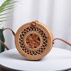 20cm Net Knot 20cm Big Size Handmade Circle Chinese Bowknot Women Rattan Bags Spiral Style Hollow Out Flowers Female Shoulder Bags B380 - Цвет: 20cm Net Knot