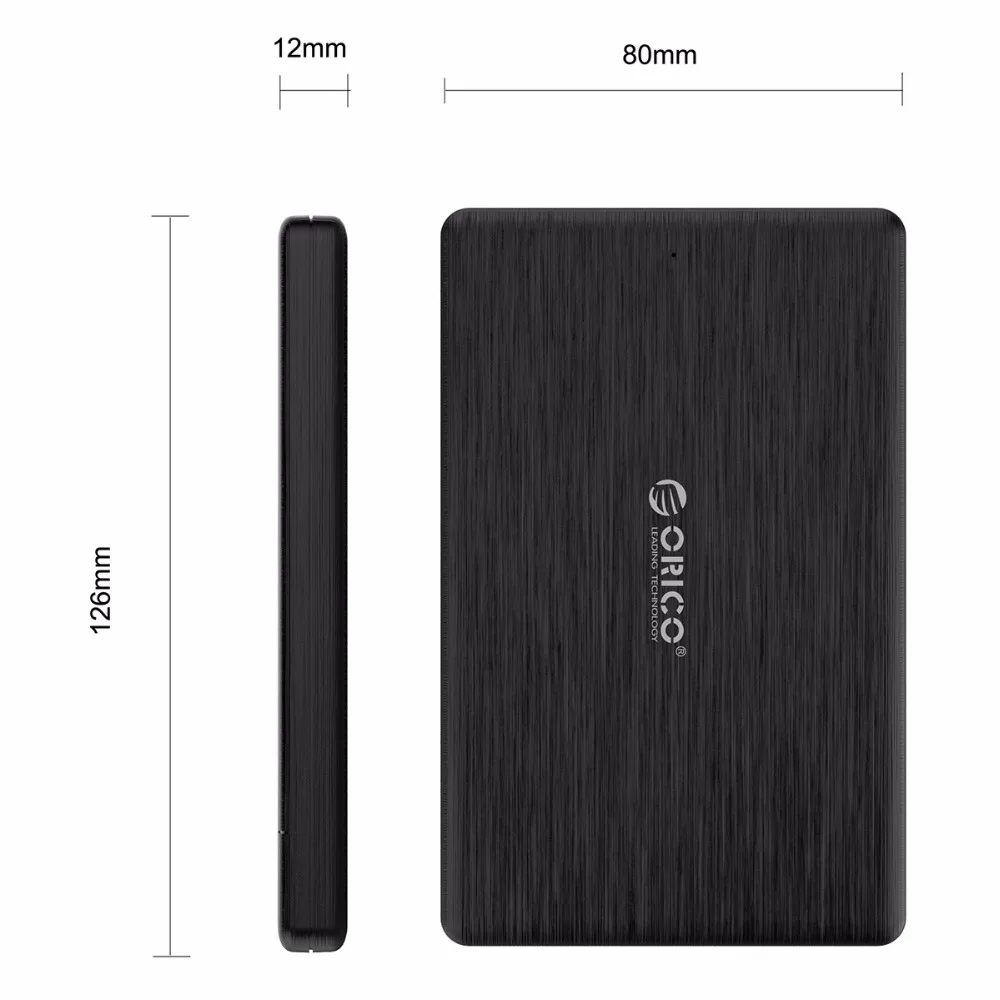 ORICO 2578C3 2,5 дюймов type-C SSD корпус USB3.1 type C SSD футляр для внешнего жесткого диска Высокая скорость для 7 мм SSD Поддержка UASP