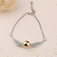 golden ball bracelet silver color wings vintage steampunk fashion movie jewelry wholesale