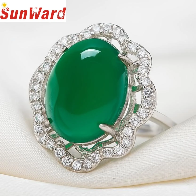 Женское кольцо с зеленым цирконом серебряное Цирконом|wedding rings|green ringfashion rings women |
