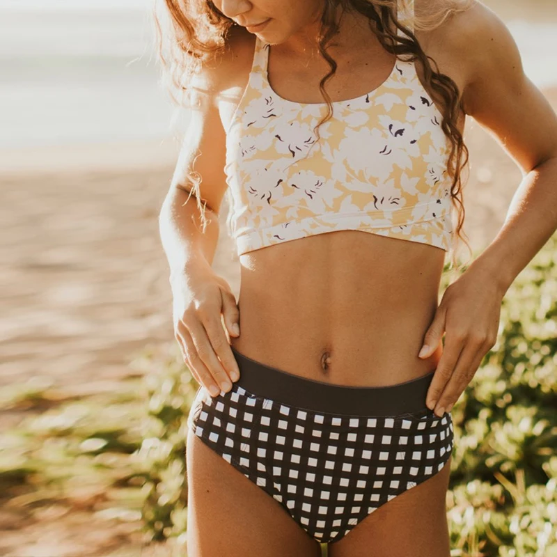 In X купальник с высокой талией Женский винтажный размера плюс женский