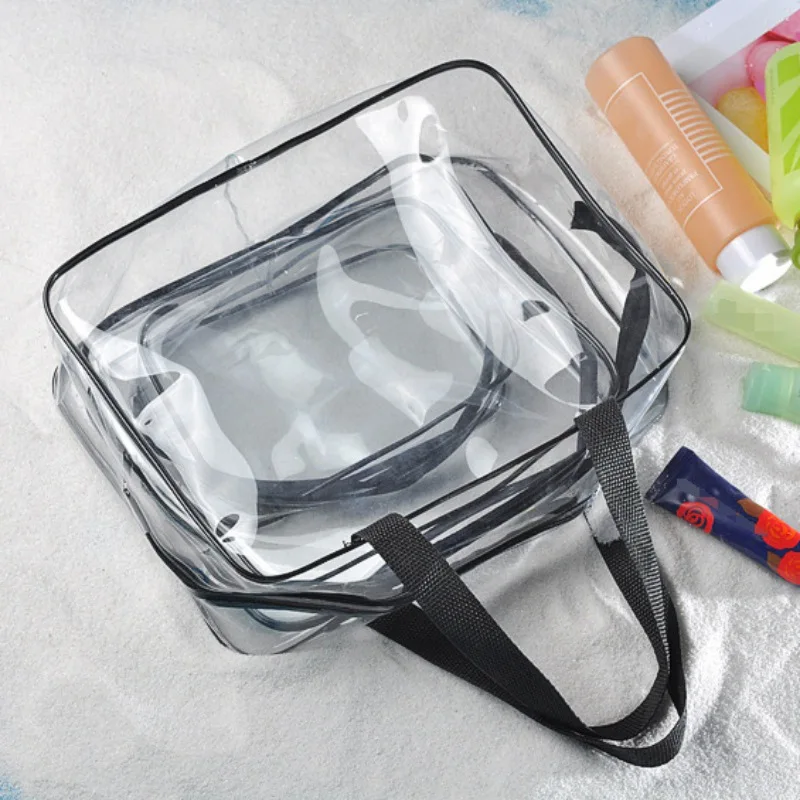 

Transparent Waterproof Swimming Bags Sports Travel Bathing Storage Durable Bag Zipper Clear Organizer Phone Pocket