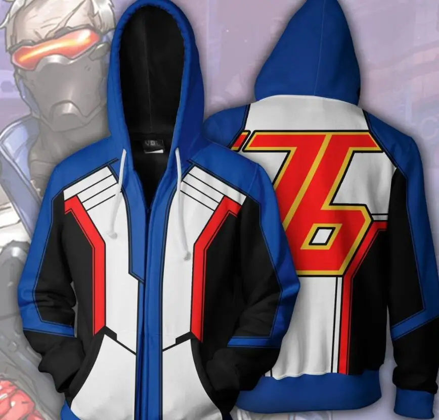 Персонажа игры OW D.VA 3D толстовки s/жнец смерти/солдата 76/Косплей Гэндзи Костюм