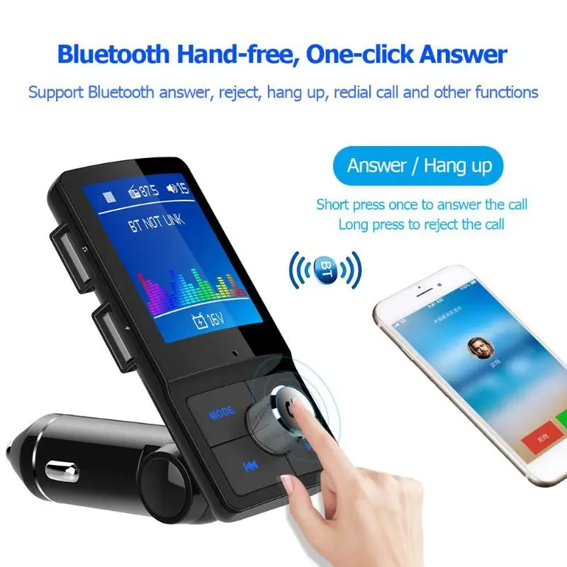 BC45 цветной экран ЖК-дисплей беспроводной Bluetooth FM модулятор передатчик Handsfree