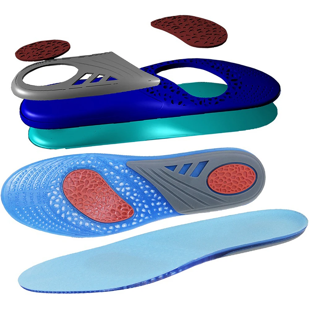 

2018 New Silicone Gel Insoles Foot Care for Plantar Fasciitis Heel Shock Absorption Insole Height Incresaing Shoepad