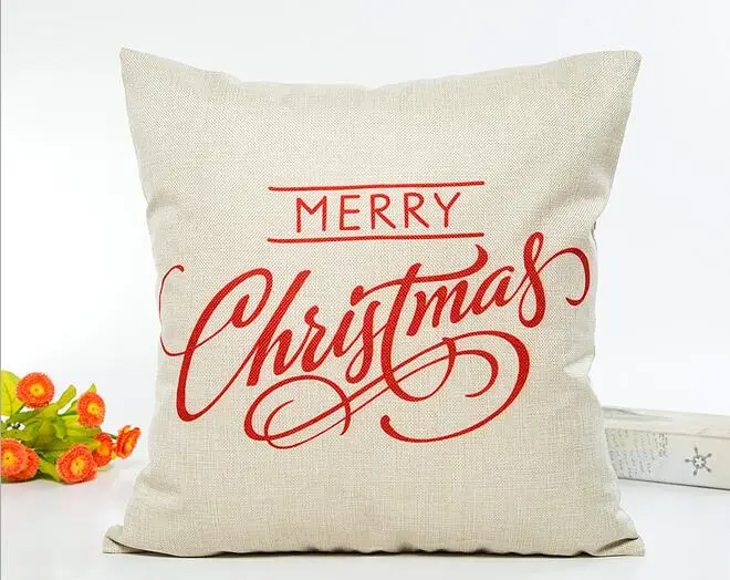 Бесплатная доставка горячей распродажи многоразового стиля рождественского модного декоративного чехла для подушки из хлопка и льна XUAI001.