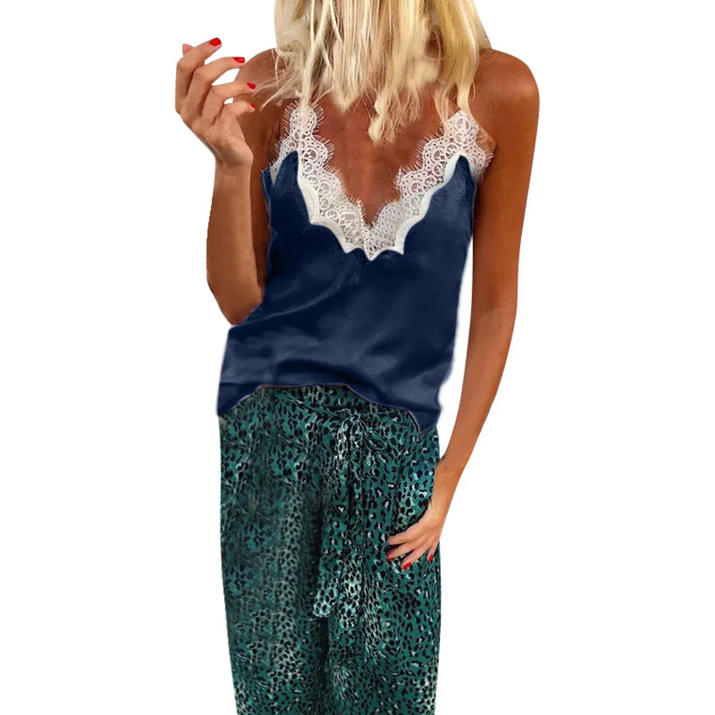 Женская рубашка с V образным вырезом без рукавов|Топы| |