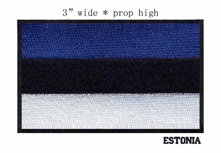 Estonia 54B 7,62 см в ширину, 1 шт., нашивка с флагом страны, нашивка в полоску, Вышитый Флаг ЕС, США, Ливана, тактические военные нашивки с железом, армейская аппликация - Цвет: Estonia 54B