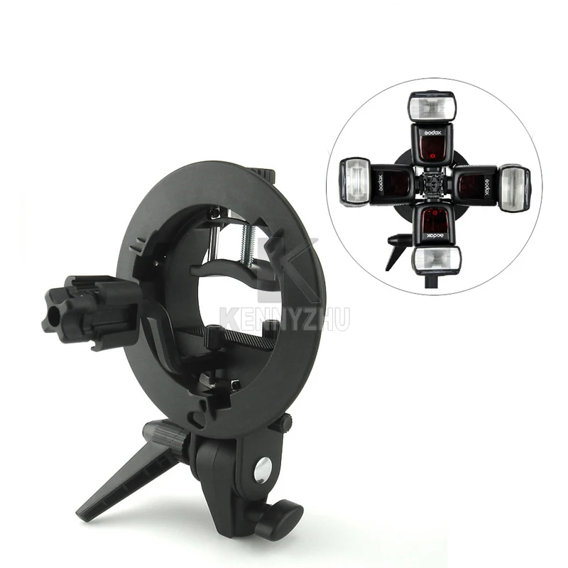 Godox S-Type Кронштейн для вспышки Bowens + четыре адаптера Горячий башмак S-FA фотостудии |