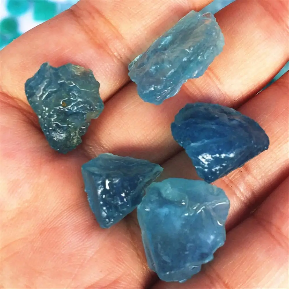 5 шт. AAAA красивый кристалл необработанный Камень Аквамарин шероховатый сырой