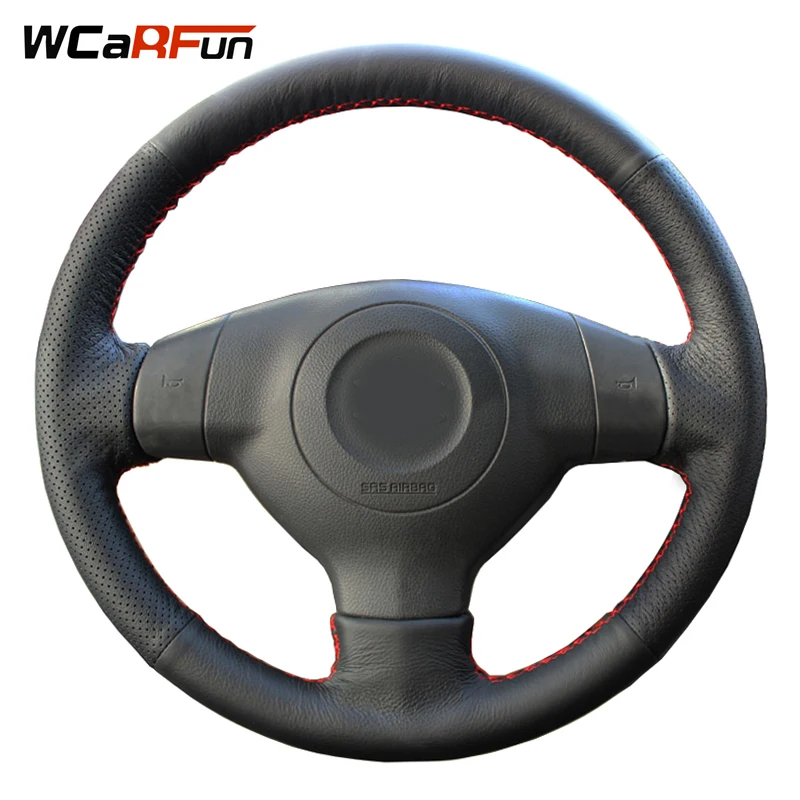 WCaRFun DIY заказное имя ручной работы черный искусственный кожаный чехол рулевого колеса автомобиля для Suzuki SX4 Alto старый Свифт