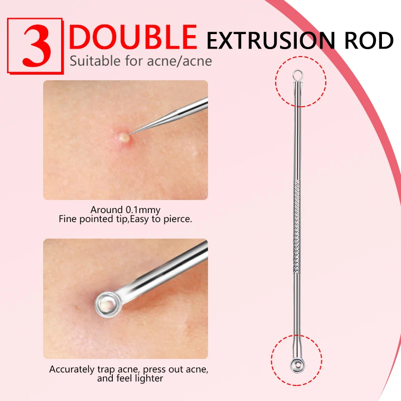 3 шт. нержавеющая сталь Угри лица акне пятнистый прыщей экстрактор удаления иглы