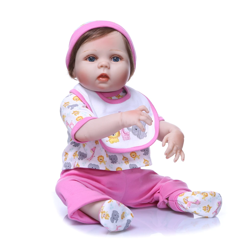 23 ''Реалистичного Baby Doll силикона Reborn Bonecas младенец реалистичные полное тело