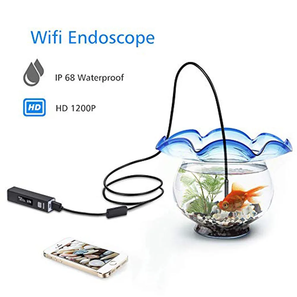 1200 P эндоскоп HD 1080 P Wifi эндоскоп камера 1 м 2 м 3,5 м 5 м 10 м USB осмотр Водонепроницаемый Бороскоп камера жесткий кабель трубка