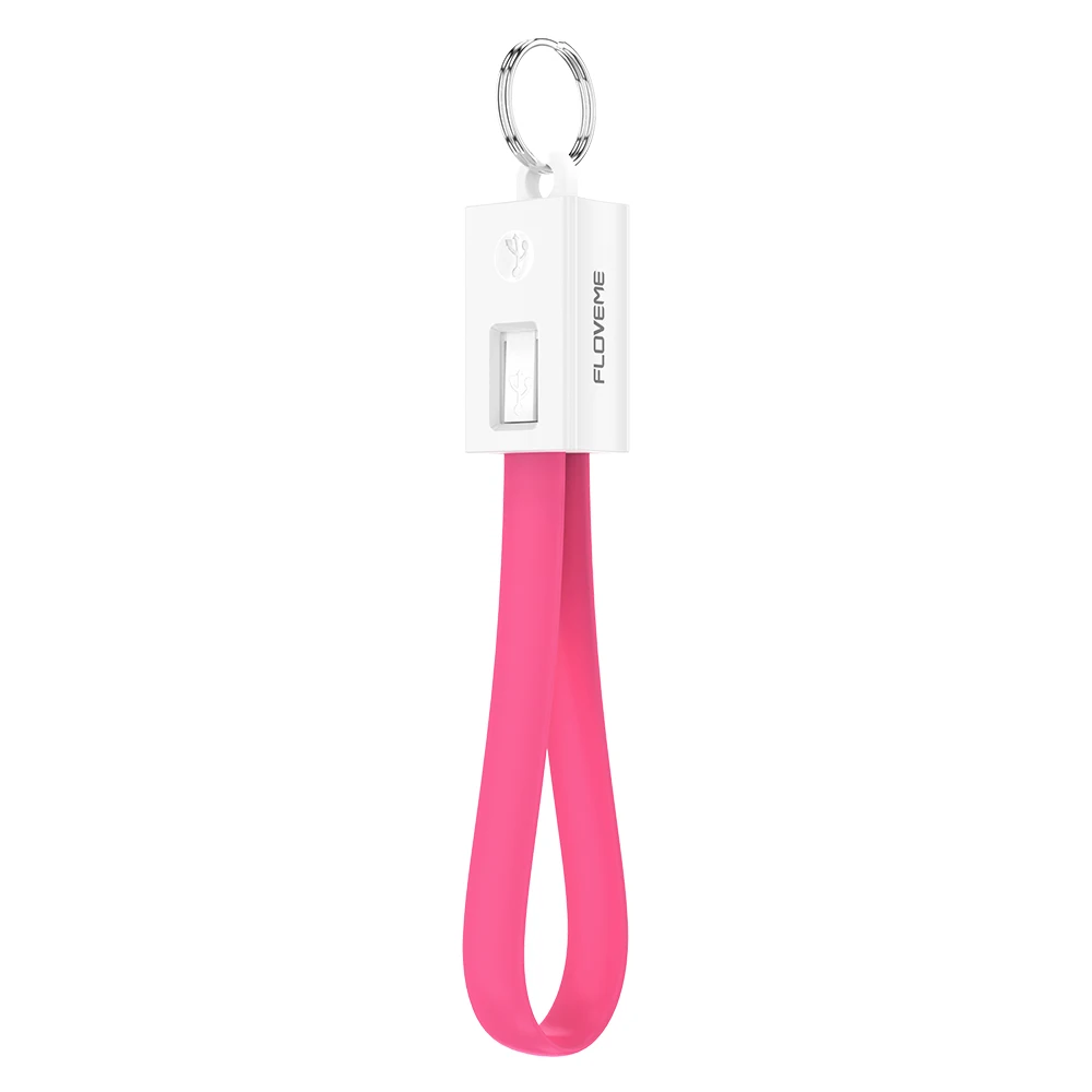 Rose Red FLOVEME брелок usb кабель для мобильного телефона зарядки Тип usb c кабель для iPhone XS 7 Plus Портативный зарядки синхронизации данных Шнур для зарядки телефона - Цвет: Rose Red