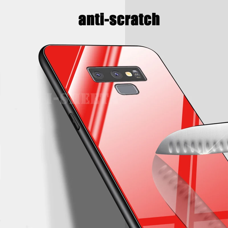 9H Tempered Glass Hard Case For Samsung Galaxy Note 9 8 S9 S8 Plus S7 Edge A6 A8 A9 Star Lite J4 J6 J8 2018 Soft Bumper |