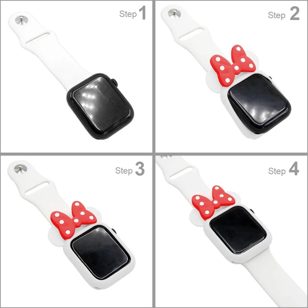 Мягкий силиконовый чехол для iWatch Apple Watch Series 1234 мм 44 мм 40 мм 38 мм 42 мм Микки Маус галстук милый защитный чехол