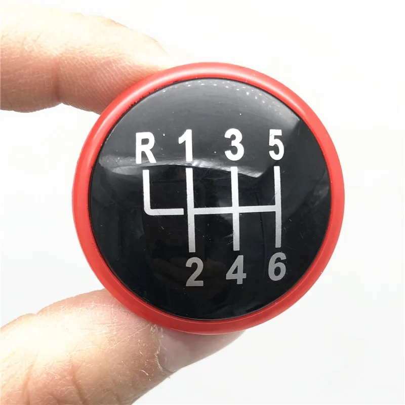 Red 6 Speed 5/6 скоростная ручка переключения передач крышка эмблема значок крышка для VW Volkswagen Golf Jetta MK3 MK4 GTI MK4 Bora LUPO сиденье для Polo IBIZA CADDY - Название цвета: Red 6 Speed