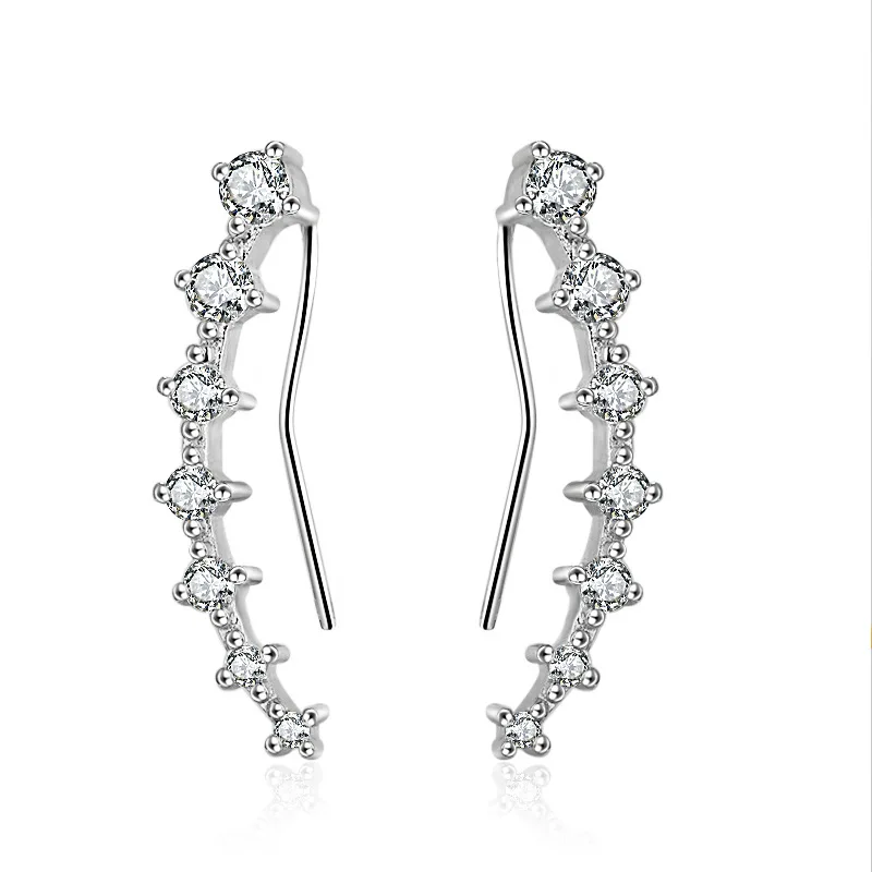 Женские серьги гвоздики из серебра 925 пробы с кристаллами|earrings fashion|earrings wholesalefashion