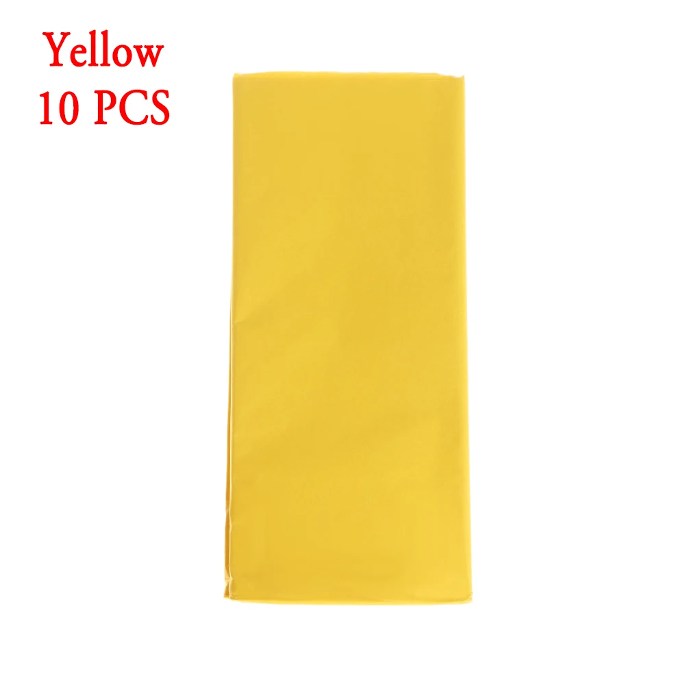 dark yellow 10 шт./пакет 50x66 см ткани Бумага Цветок Оберточной Бумага подарочная упаковка ремесло Бумага рулон футболка с изображением бутылки вина обувь Костюмы упаковочная упаковка - Цвет: dark yellow