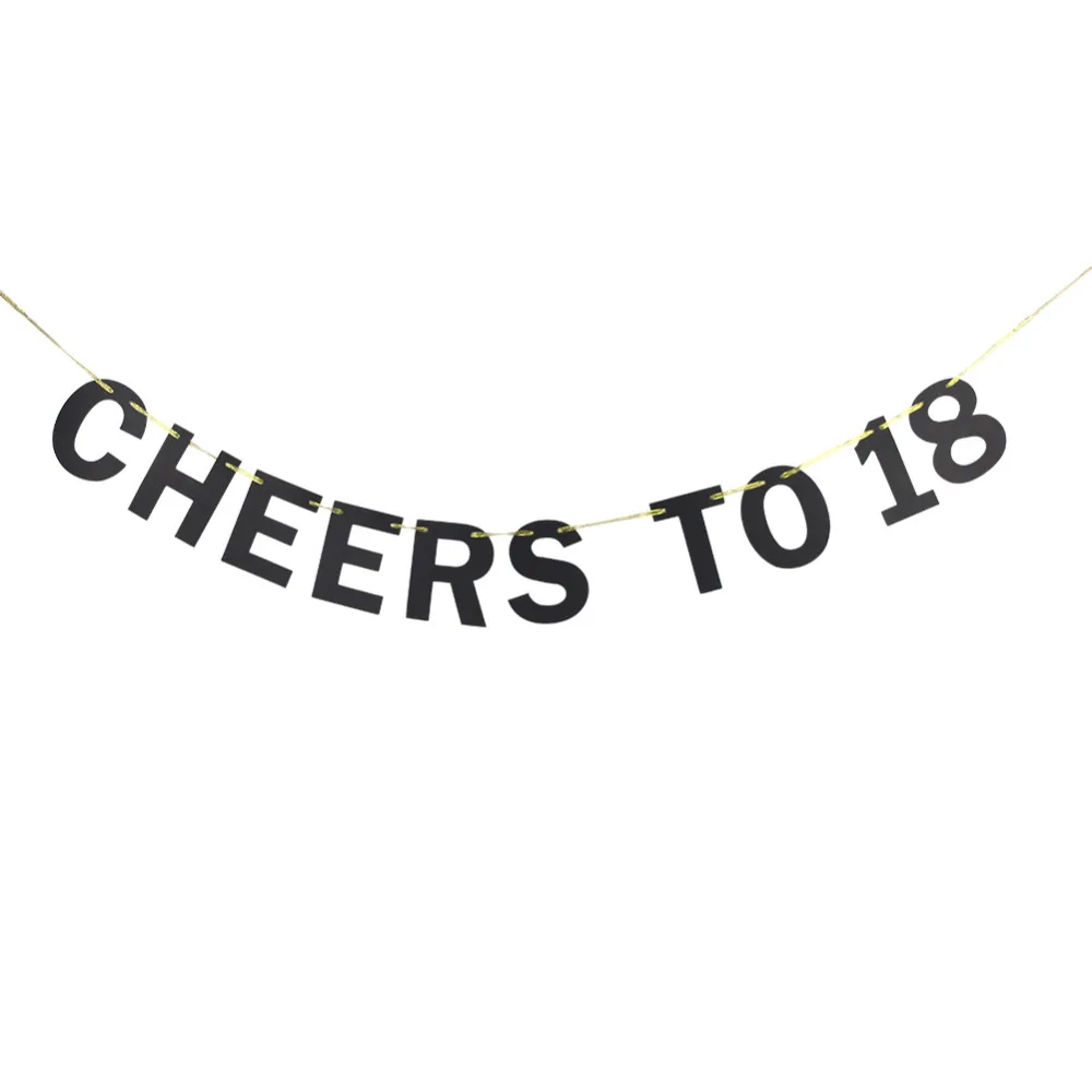 Черный золотой DIY Cheers to (1 100 лет) Блестящий для дня рождения баннер Праздничная