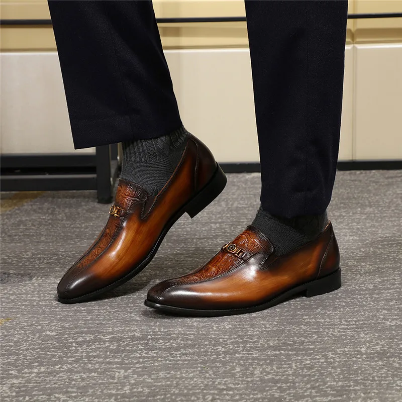 Italian Designer Luxury Slip On Men Loafers Shoes Casual Business Office Work Genuine Leather Black Brown Size 39-46 | Обувь